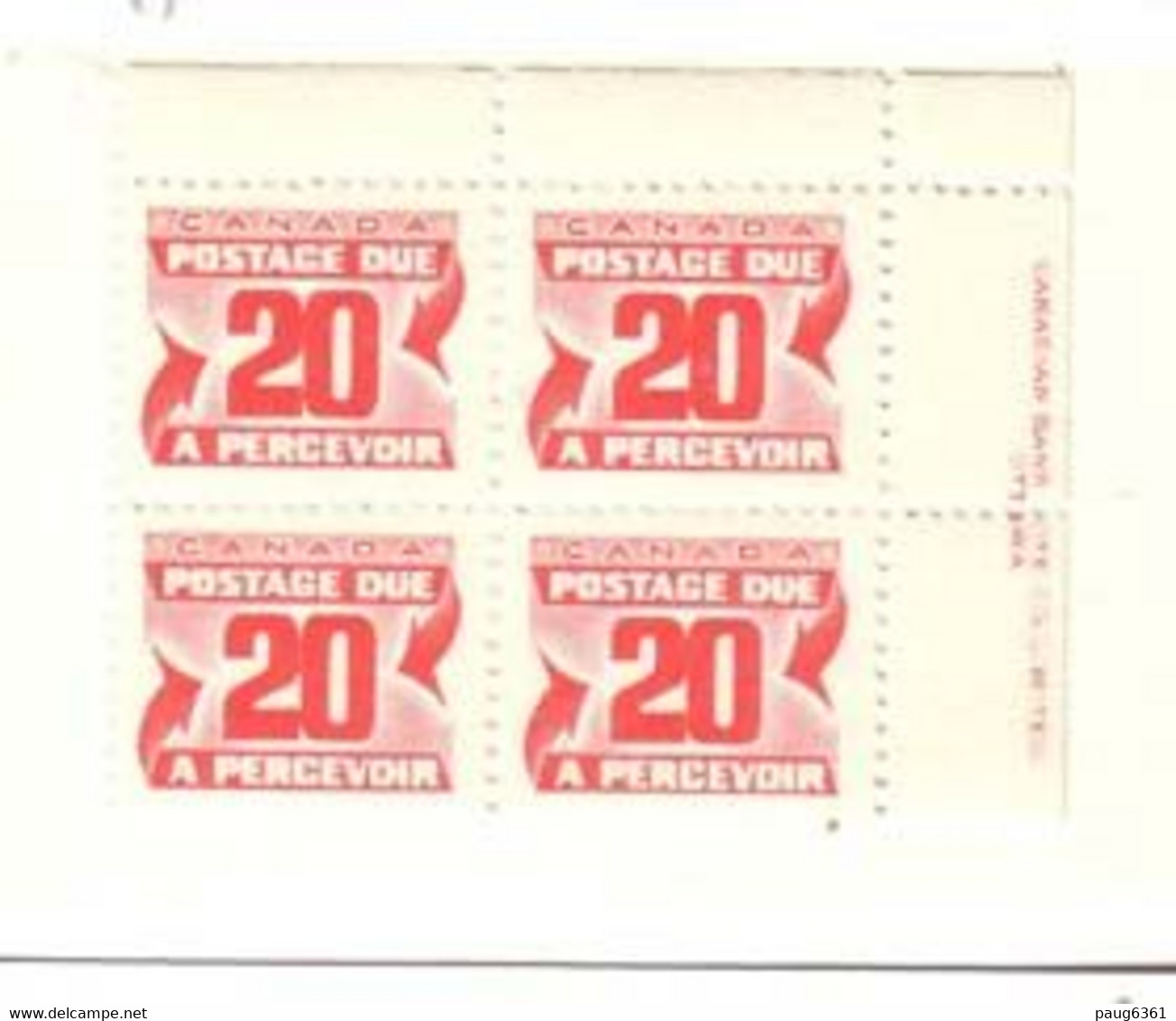 CANADA 1977/78 TAXE YVERT N°T44 BLOC DE 4 NEUF MNH** - Port Dû (Taxe)