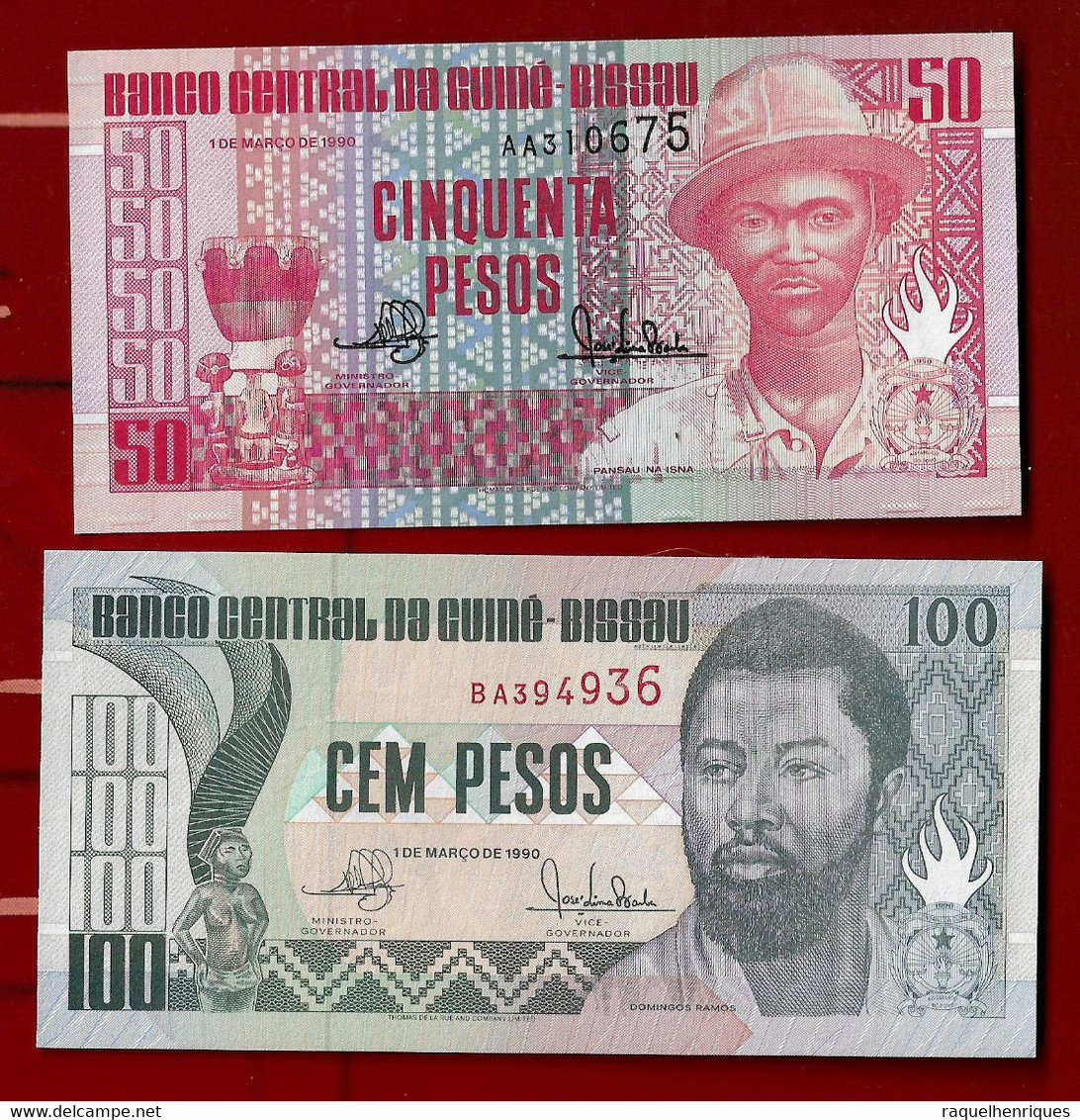 GUINEA-BISSAU BANKNOTE - 50 + 100 PESOS 1990 P#10-11 UNC (NT#02) - Guinea-Bissau