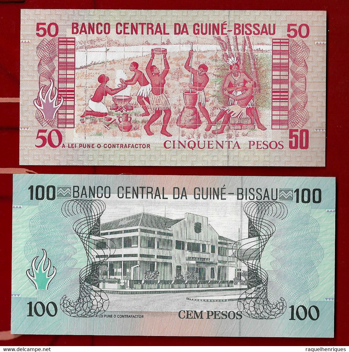 GUINEA-BISSAU BANKNOTE - 50 + 100 PESOS 1990 P#10-11 UNC (NT#02) - Guinea-Bissau