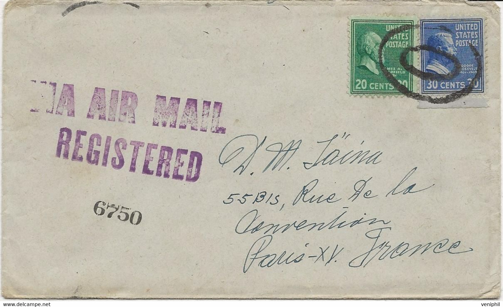 ETATS-UNIS - 4 LETTRES -ANNEE 1946-1949 -  TRS BEAUX AFFRANCHISSEMENTS ET OBLITERATIONS DIVERSES - - Postal History