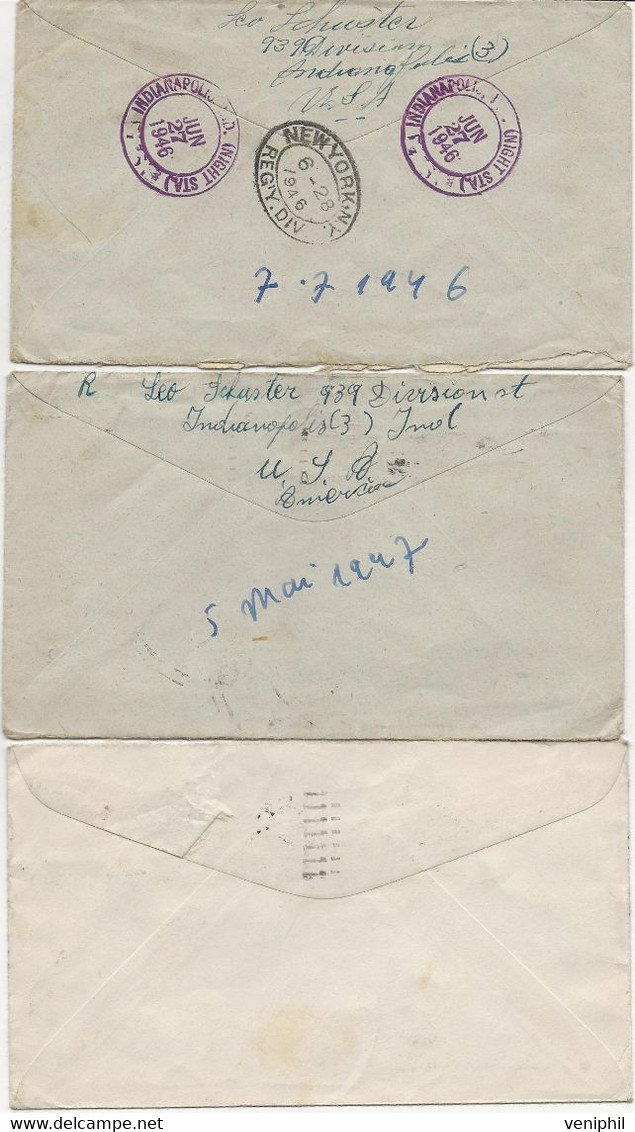 ETATS-UNIS - 4 LETTRES -ANNEE 1946-1949 -  TRS BEAUX AFFRANCHISSEMENTS ET OBLITERATIONS DIVERSES - - Postal History