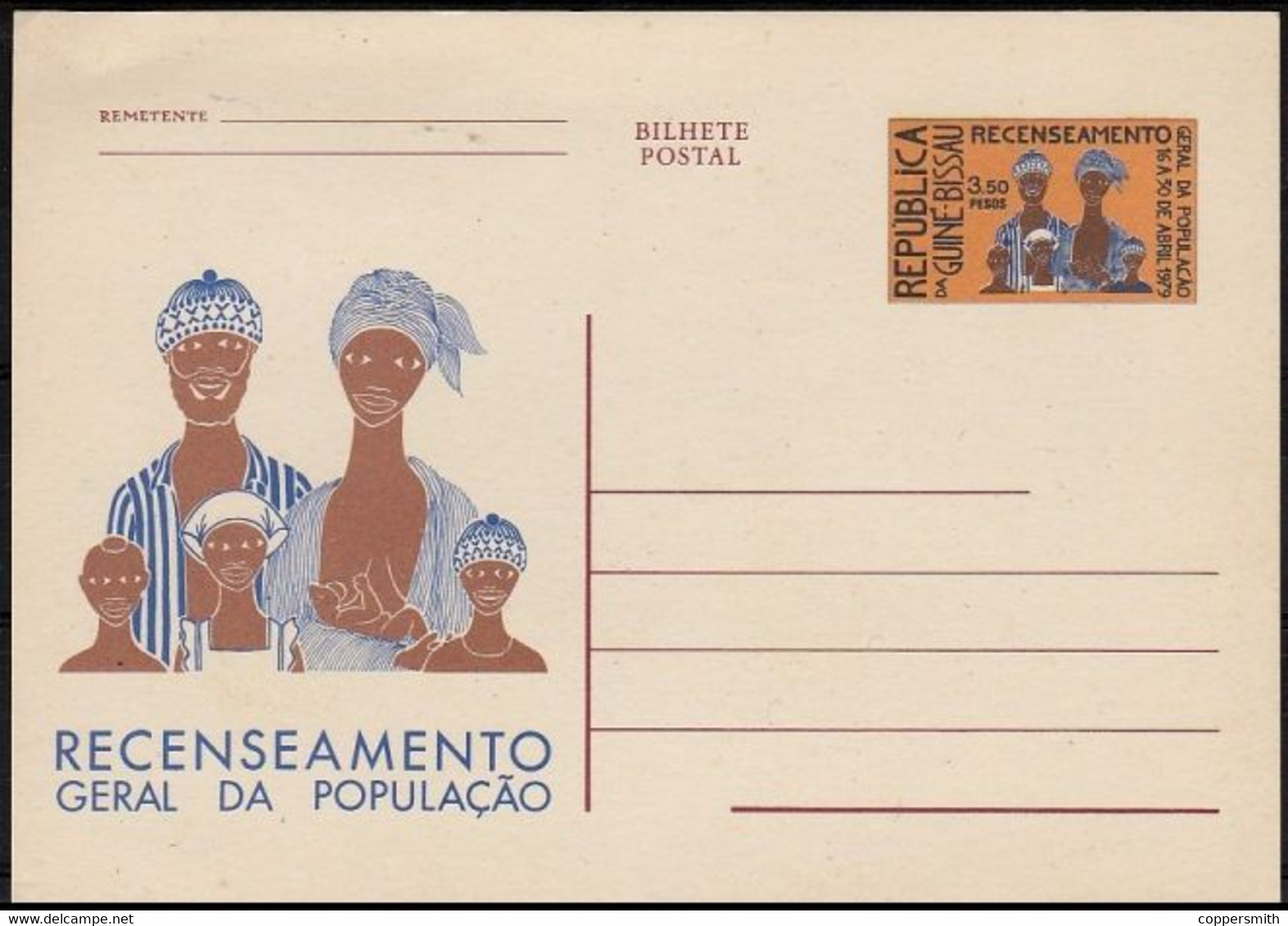 (045) Guinea Bissau  1979 / Census Stationery / Postcard / Read Text  ** / Mnh  Michel - Guinea-Bissau