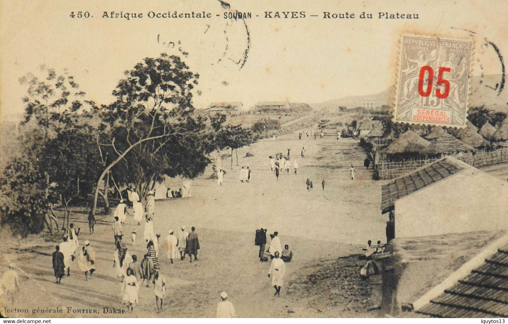 CPA - Afrique > Soudan > KAYES Route Du Plateau Daté 1905 - Collection FORTIER Photo Dakar - TBE - Soudan
