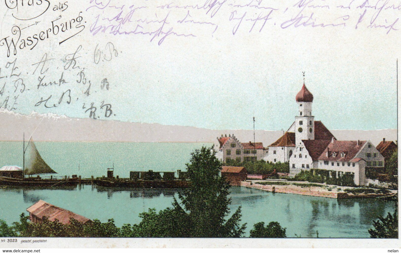 GRUSS AUS WASSERBURG  -  LITHO - Wasserburg (Bodensee)