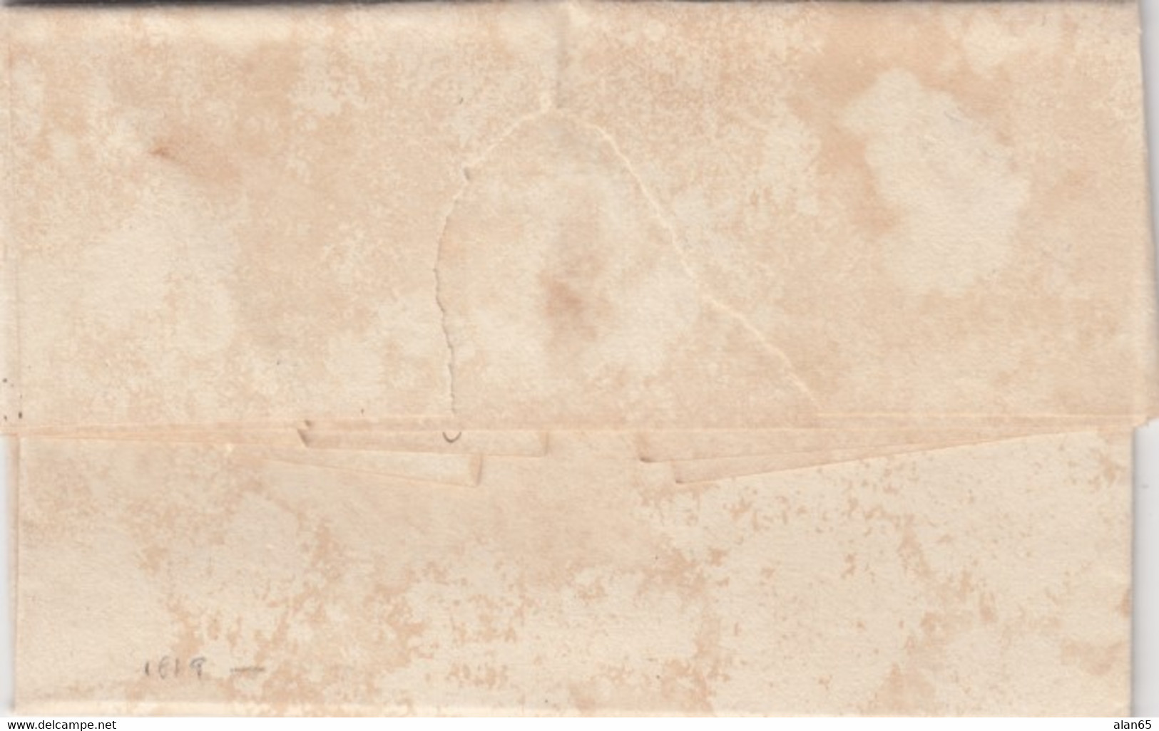 Stampless Cover, Annaps (Annapolis) Md (Maryland) Black Postmark, To Hagers Town (MD), 3 March 1819, 12 1/2c Rate - …-1845 Prephilately