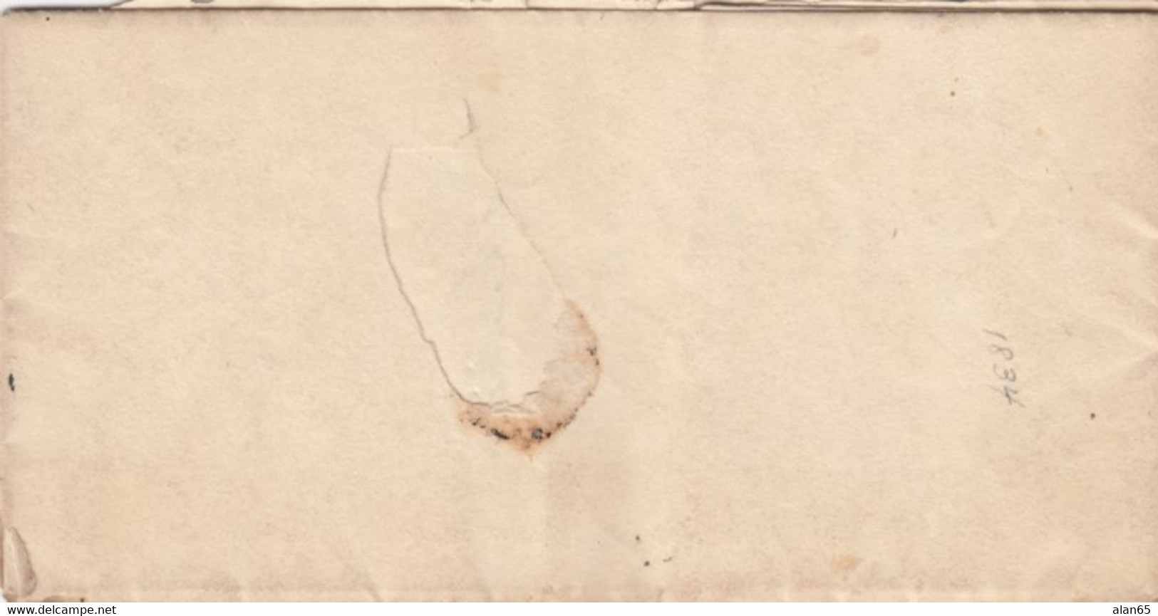 Stampless Cover, Easton Maryland Black Postmark, To Bedford PA, 30 July (1834), 12 1/2c Rate - …-1845 Préphilatélie