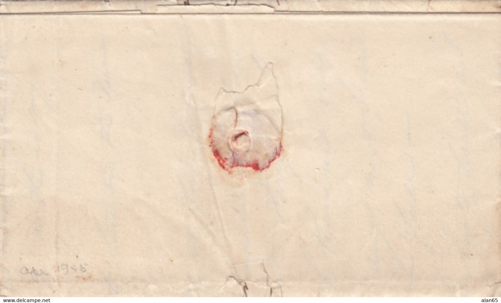 Stampless Cover, Ellicott's P Mills Md (Maryland), Red Double Oval To Bedford PA) 27 December 1835, 12 1/2c Rate - …-1845 Prephilately