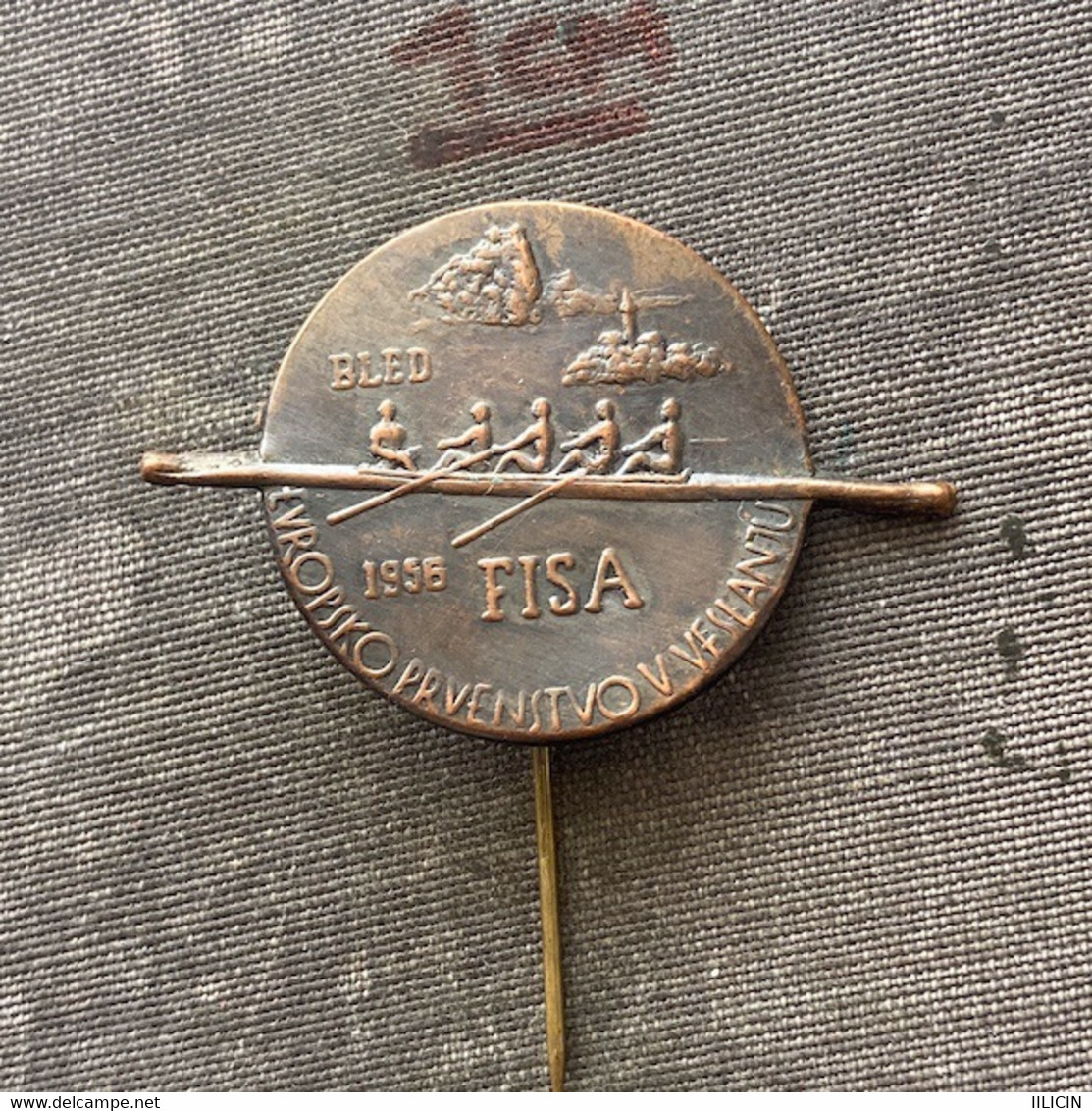 Badge Pin ZN010082 - Rowing Kayak Canoe Yugoslavia Slovenia Bled European Championships FISA 1956 - Rudersport