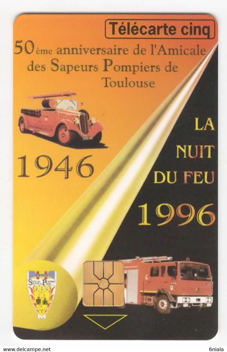 6825 Télécarte SAPEURS POMPIERS TOULOUSE (scans Recto Verso) 5U  8 000 Ex 02/96 Promotionnelle Carte Téléphone - 5 Einheiten