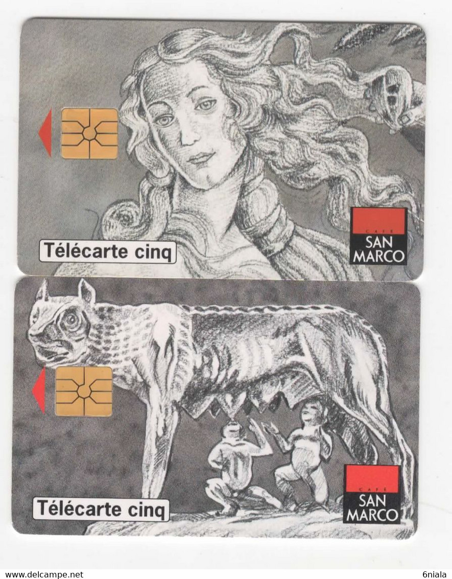 6831 Télécartes  CAFE SAN MARCO (scans Recto Verso) 5U  23 150 Ex 03/94 Promotionnelle Vénus Et Louve Carte Téléphone - 5 Units