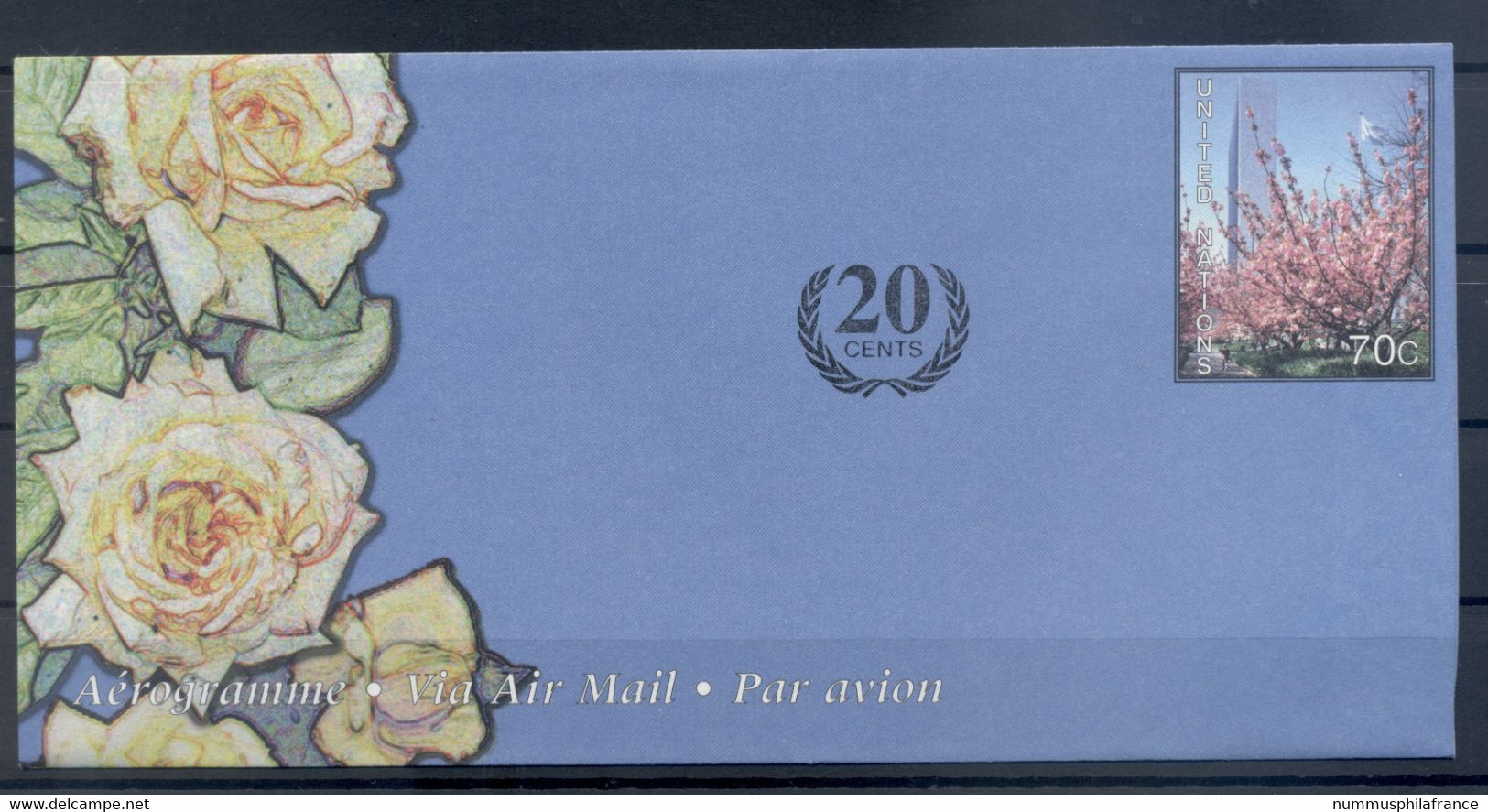 Nations Unies New York  2007 - Poste Aérienne. Entier Postal 90 Centimes ** - Poste Aérienne