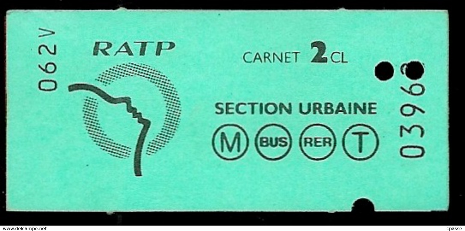 Ticket  RATP RER METRO AUTOBUS BUS 2e Classe Section Urbaine - Ohne Zuordnung