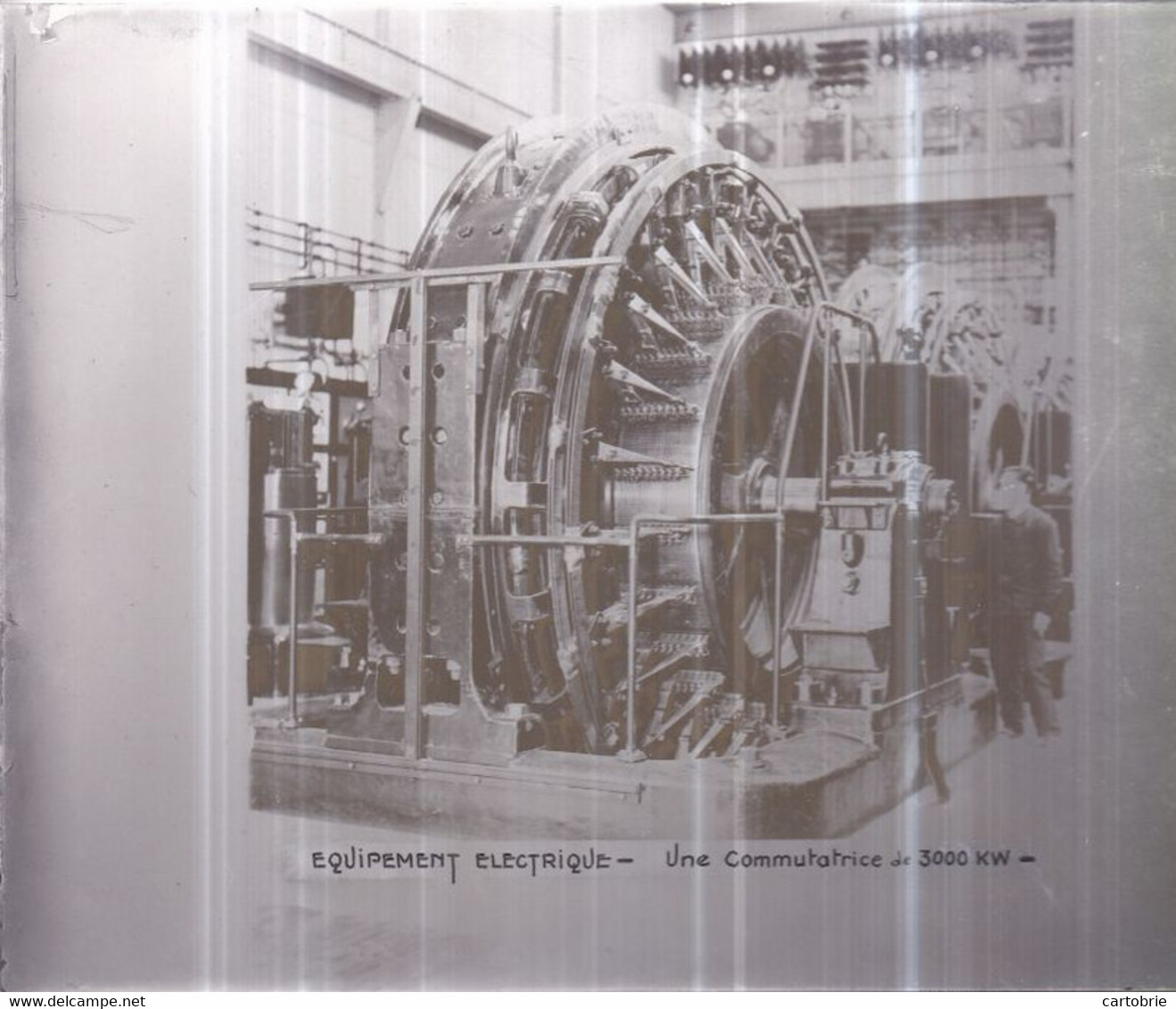 Plaque De Verre Format 18 X 24 Cm - MÉTRO Équipement Électrique - Une Commutatrice De 3000 KW - Diapositiva Su Vetro