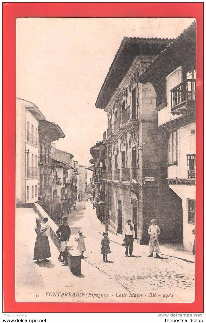 SPAIN ESPANA CPA 1908 / ESPAGNE / GUIPUZCOA / FUENTARRABIA (FONTARRABIE) / CALLE MAYOR / ANIMEE - Guipúzcoa (San Sebastián)