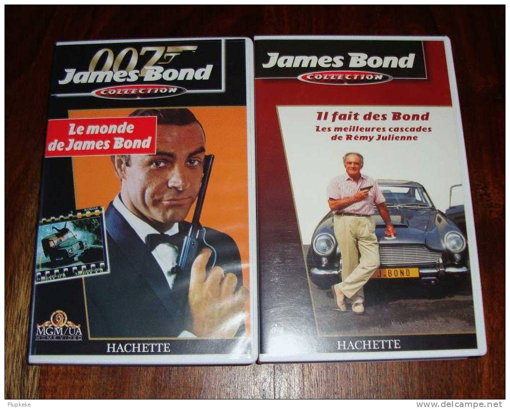 James Bond Collection Hachette 2 VHS Le Monde De James Bond + Les Meilleures Cascades De Rémy Julienne - Documentales