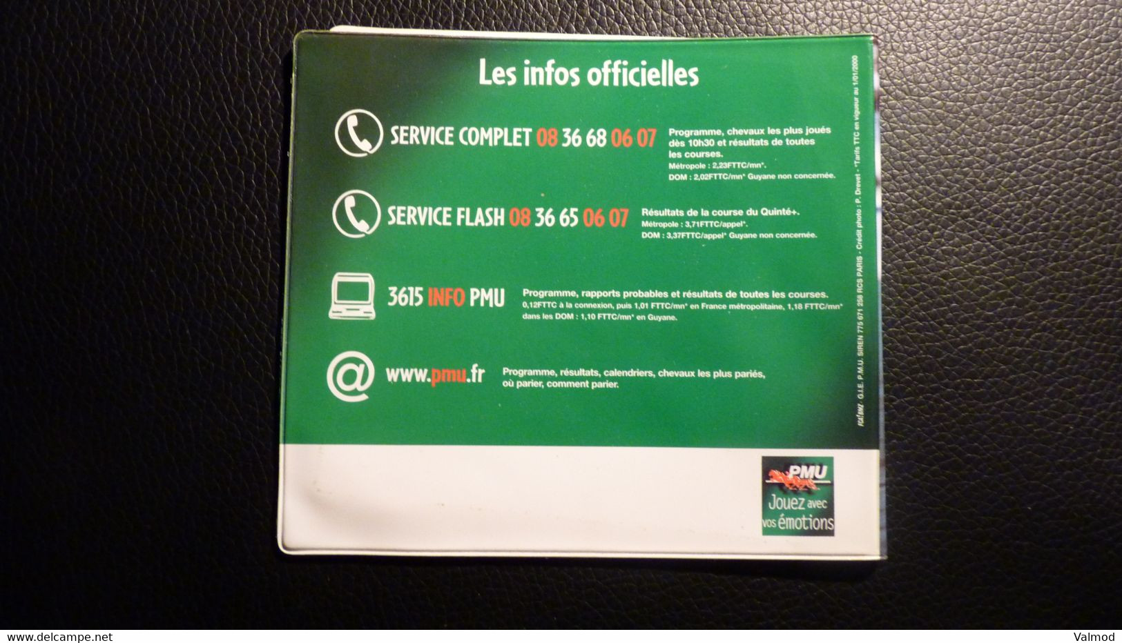 Pochette Plastique Pour Tickets PMU N° 2 - Années 2000-2005 - Reiten