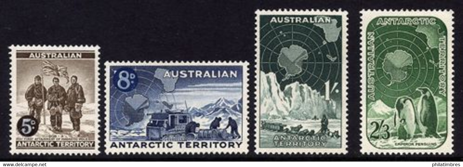 Territoires Antarctiques Australiens Année 1959 N° 2 à 5 Manchots, Attelages… - Ungebraucht