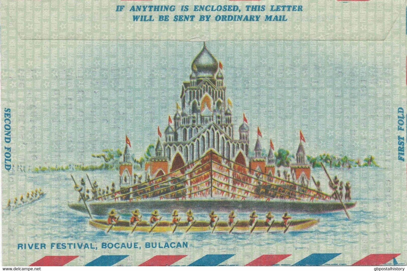 PHILIPPINEN 1967 50 S Aerogramme (Air Letter) Rs River Festival, Bocaue, Bulacan - Filipinas