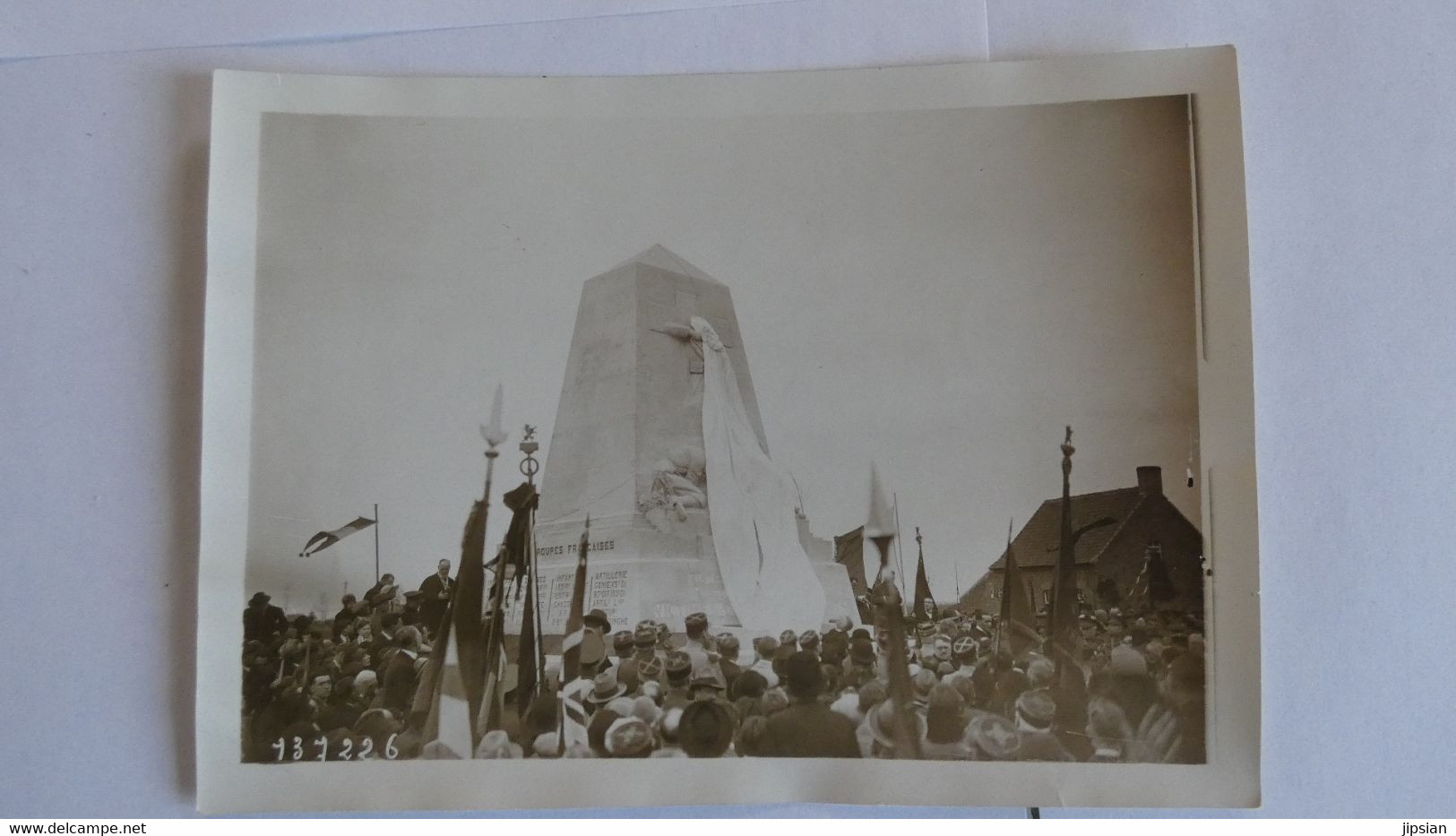 lot de 6 photos originales inauguration 1929 Monument aux Morts du 418 è R.I. Français à Steenstraat près Ypres ..kx