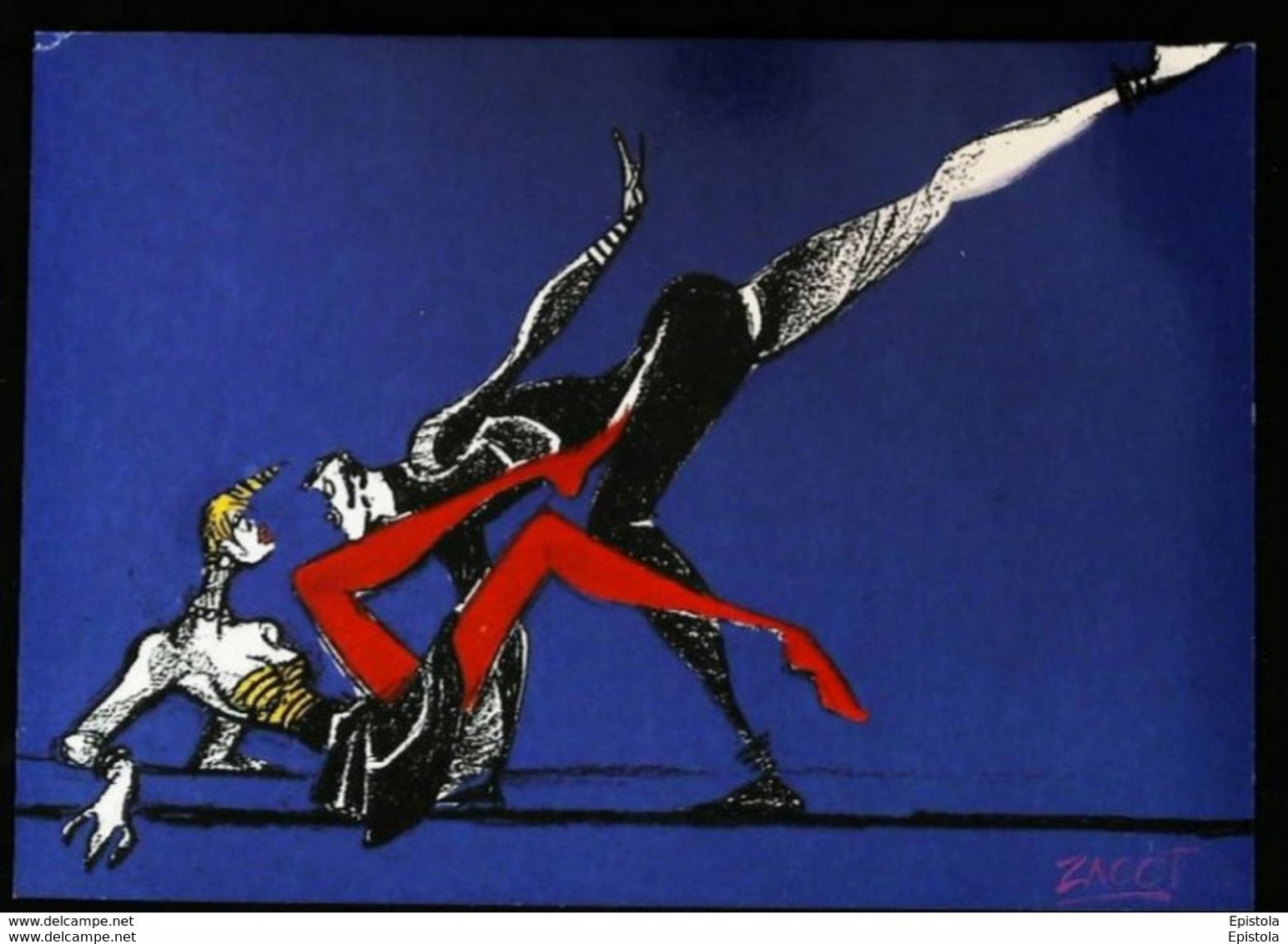 ► Illustration Fernand  ZACOT -- Illustration DANSE Artistique Acrobatique Couple - Zacot, Fernand