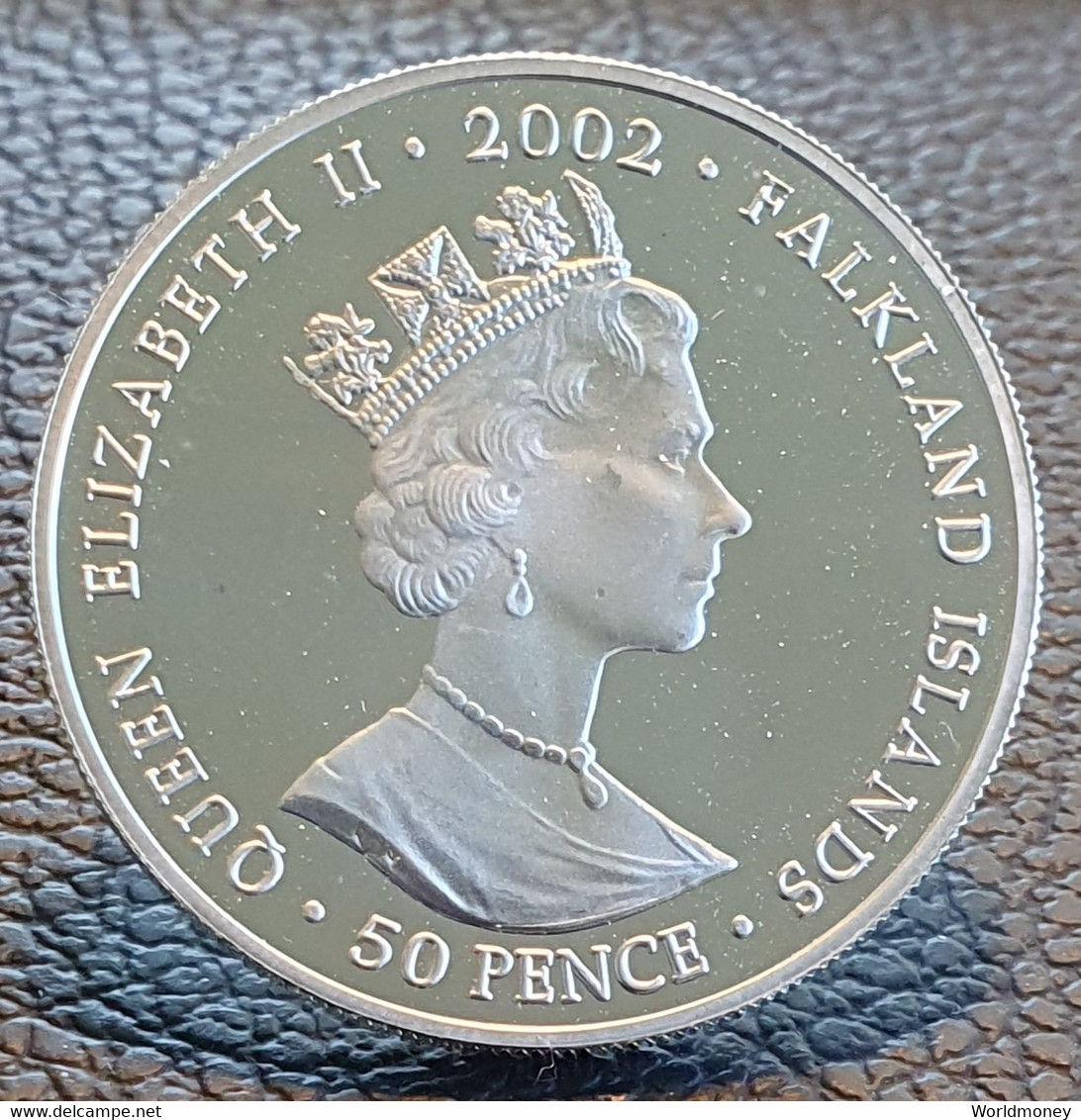 Falkland Islands 50 Pence 2002 "THE GOLDEN JUBILEE"  - Silver - - Falkland