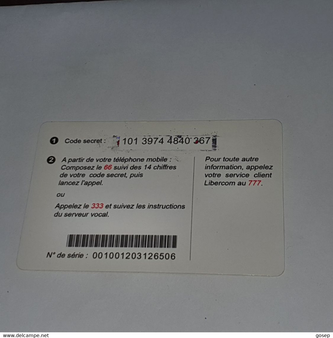 BENIN-(BJ-LIB-REF-004)-blue Phone-(4)-(1000fcfa)-(101-3974-4840-367)-used Card+1card Prepiad Free - Bénin