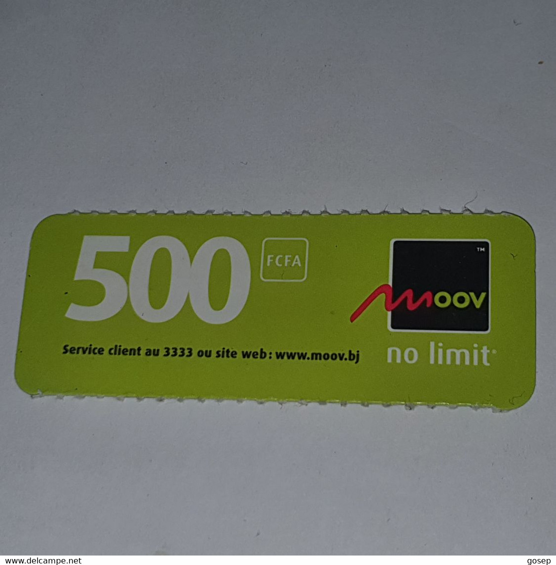 BENIN-(BJ-MOO-REF-004a)-moov No Limit-(10)-(500fcfa)-(0094-8639-8008)-used Card+1card Prepiad Free - Bénin