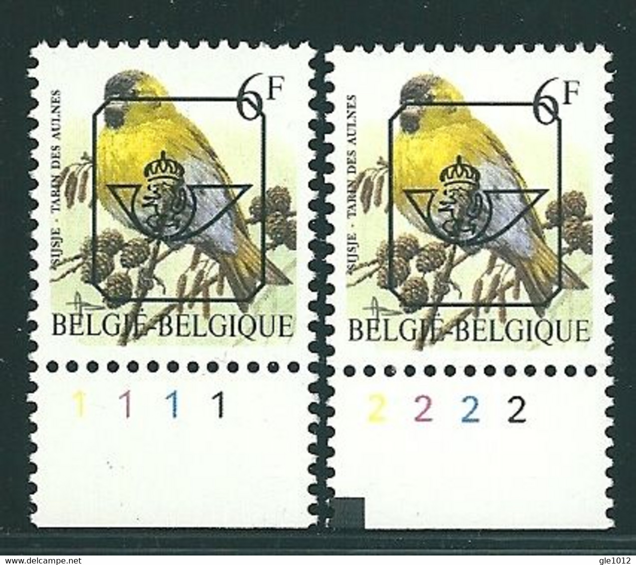 Buzin Nr PRE829B**   Plaatnr 1 En 2  CPFL - 1985-.. Oiseaux (Buzin)