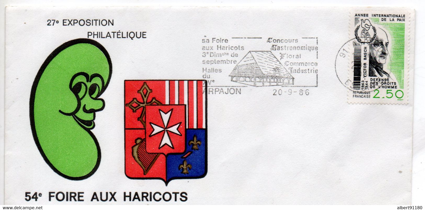 FRANCE Exposition Philatélique Foire Aux Haricots 1986 - Brieven En Documenten