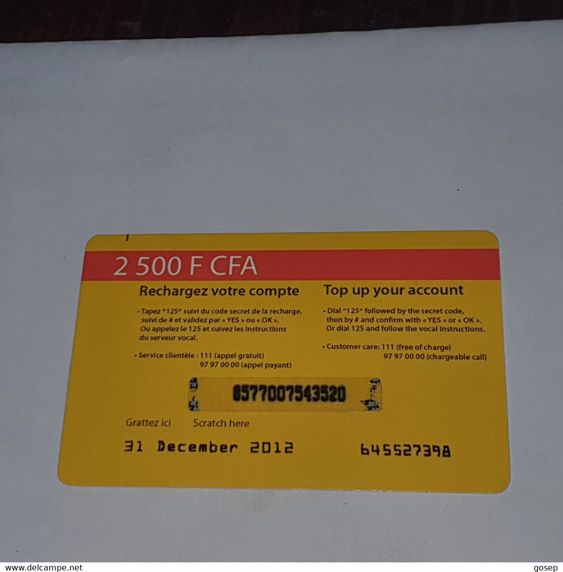 BENIN-(BJ-MTN-REF-008/b)-universal-(21)-(2500fcfa)-(8577007543520)-used Card+1card Prepiad Free - Bénin