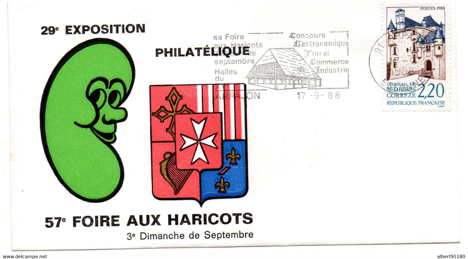 FRANCE Exposition Philatélique Foire Aux Haricots D Arpajon 1988 - Cartas & Documentos