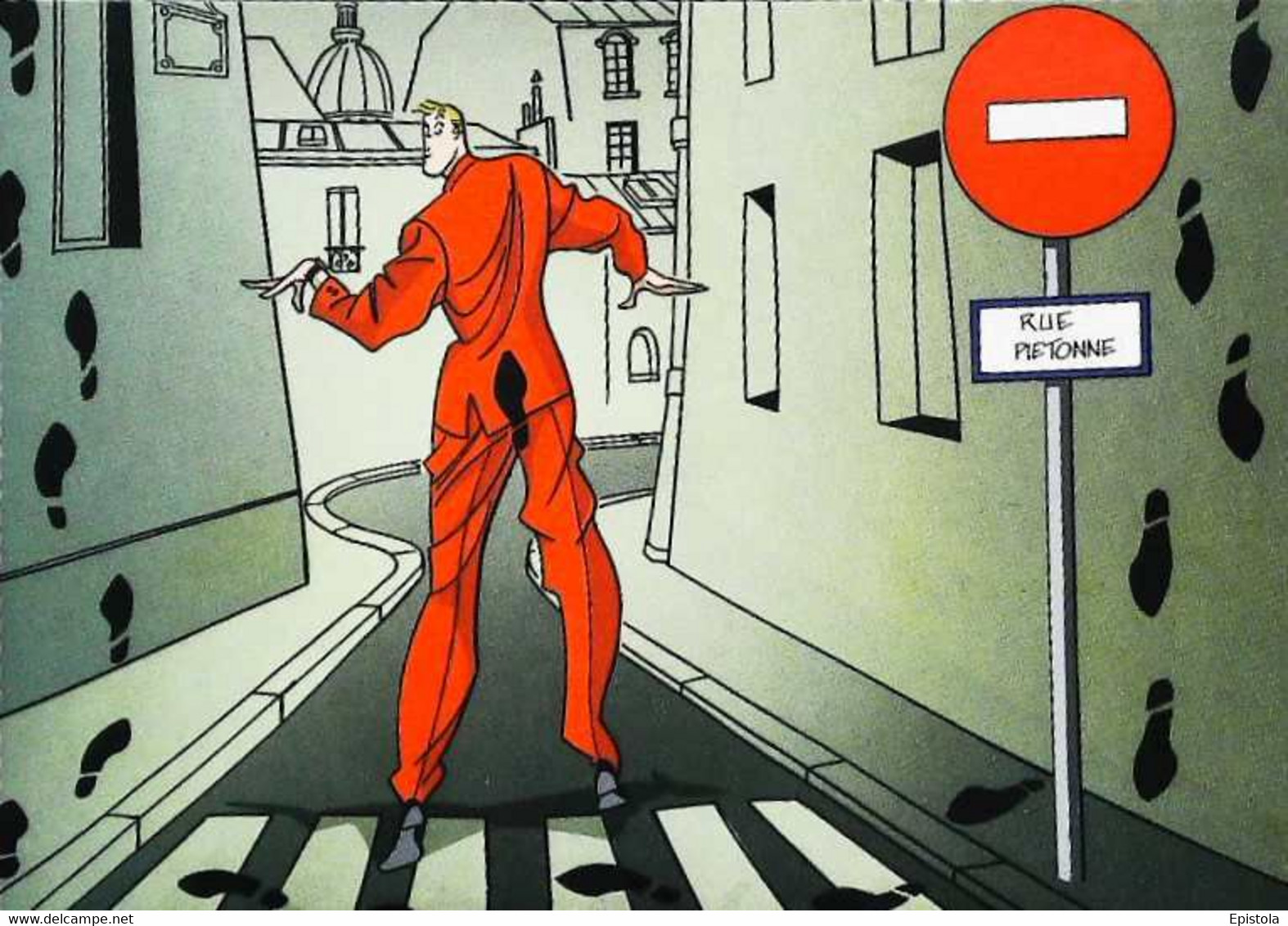 ► Illustration Fernand ZACOT - HOMME Humour - Rue Pietonne - Zacot, Fernand