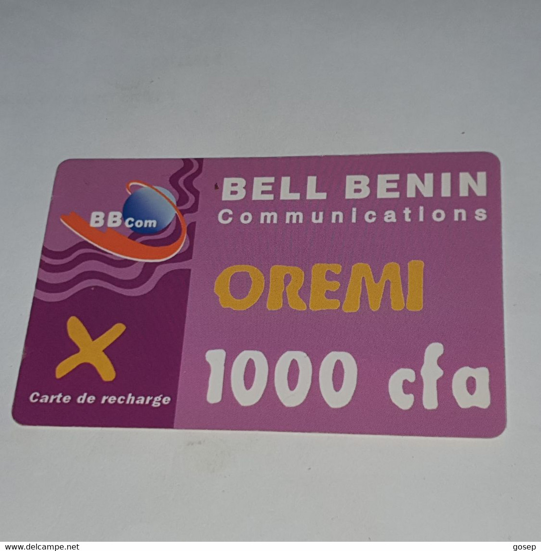 BENIN-(BJ-ORE-REF-0001A)-dark Pink-(23)-(1000fcfa)-(0101-313-572-3126)-used Card+1card Prepiad Free - Bénin