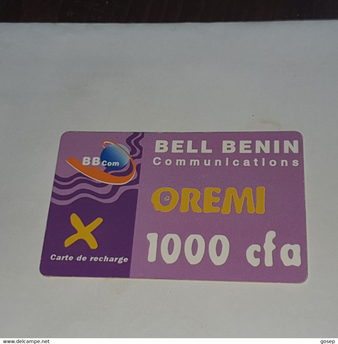 BENIN-(BJ-ORE-REF-0001B)-dark Pink-(26)-(1000fcfa)-(0104-381-897-0602)-used Card+1card Prepiad Free - Bénin