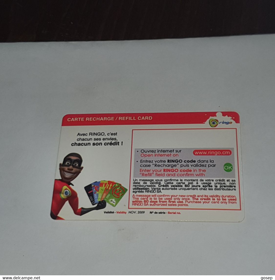 BENIN-(BJ-PRE-?)-ringo-(34)-(10.000)-(DUMMY)-used Card+1card Prepiad Free - Cameroon