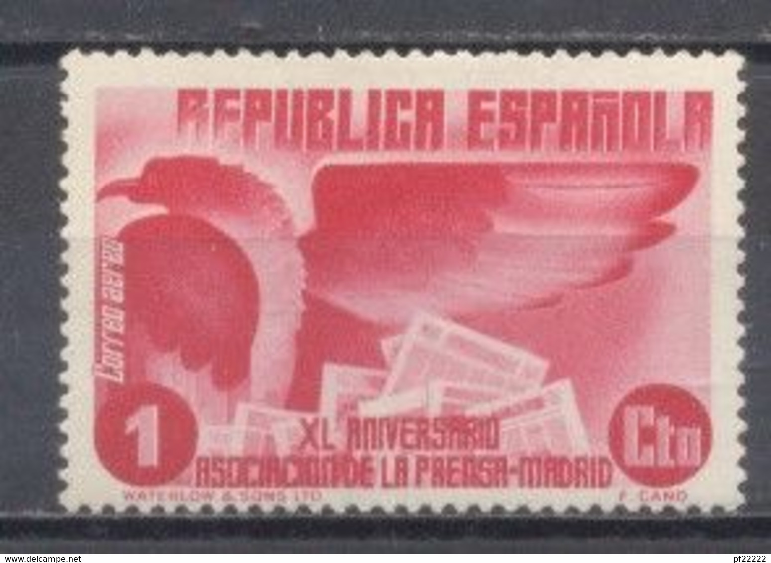 España, 1936, Edifil 711, XL Aniversario De La Asociación De Prensa, Nuevo - Sonstige & Ohne Zuordnung