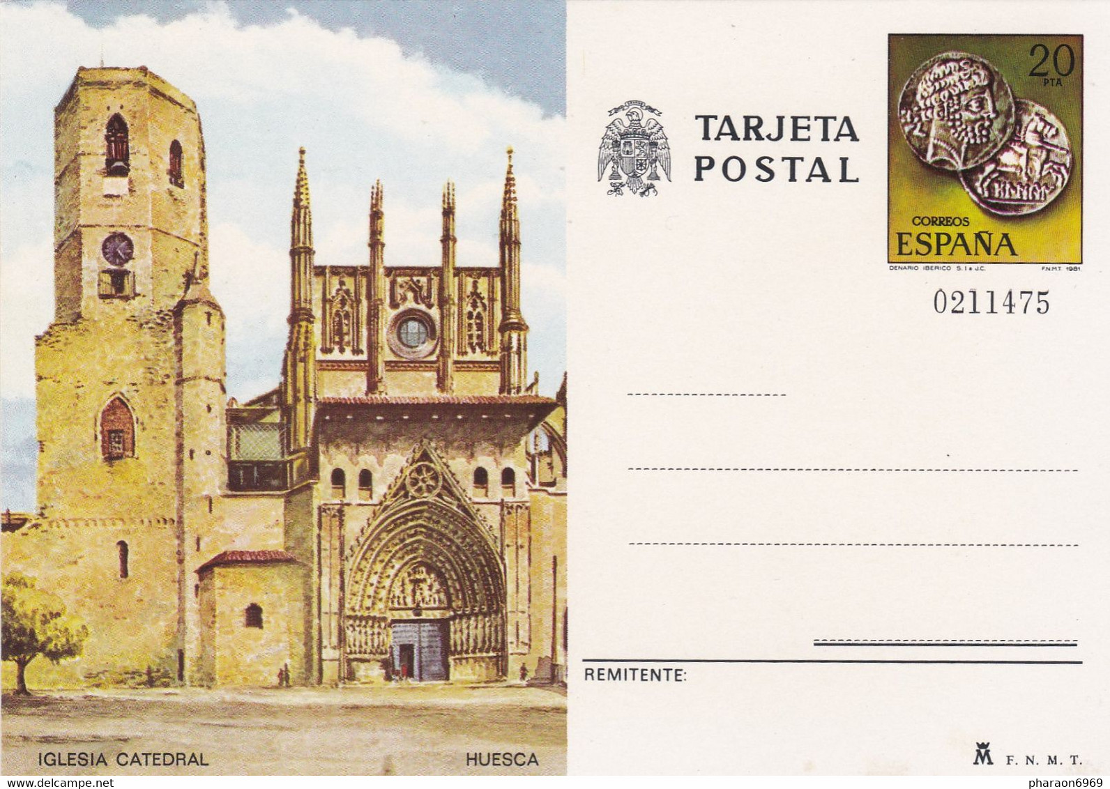 Carte Entier Postal Tarjeta Iglesia Cathedral Huesca - Altri & Non Classificati