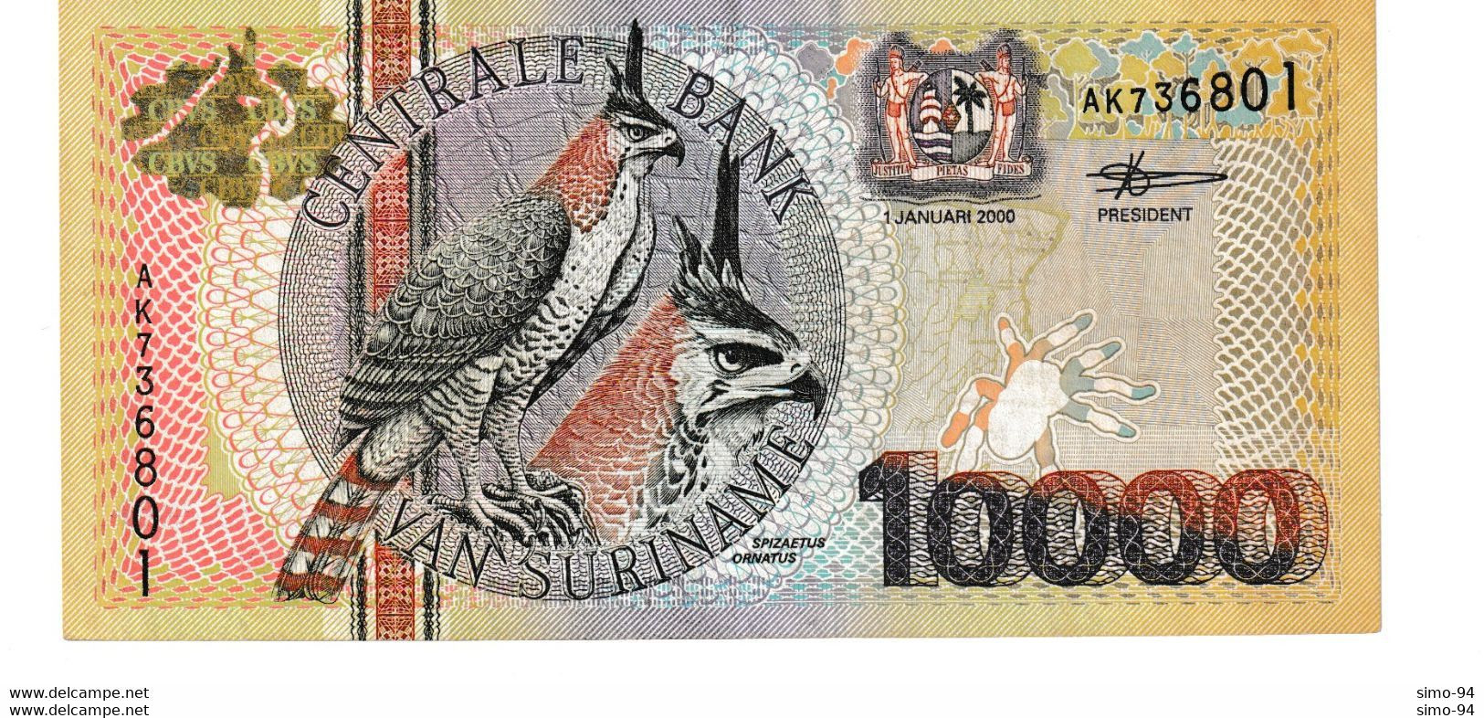 Suriname P.153 10000 Gulden 2000 Xf++ - Surinam