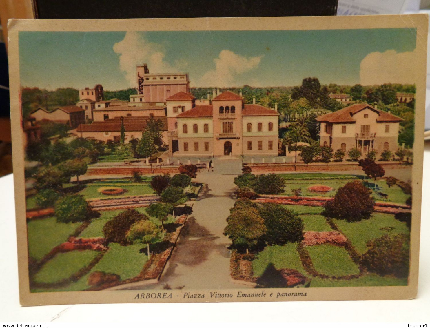 Cartolina Arborea Prov Oristano Piazza Vittorio Emanuele E Panorama 1955 - Oristano