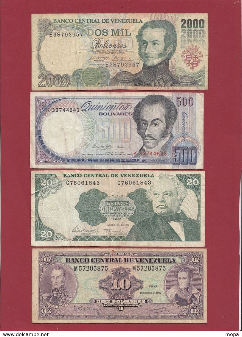 Venezuela 14 Billets Dans L 'état (CERTAINS BILLETS A FORTE COTE---4 LOTS -56 BILLETS AUCUN DOUBLE) Lot N °3 - Venezuela