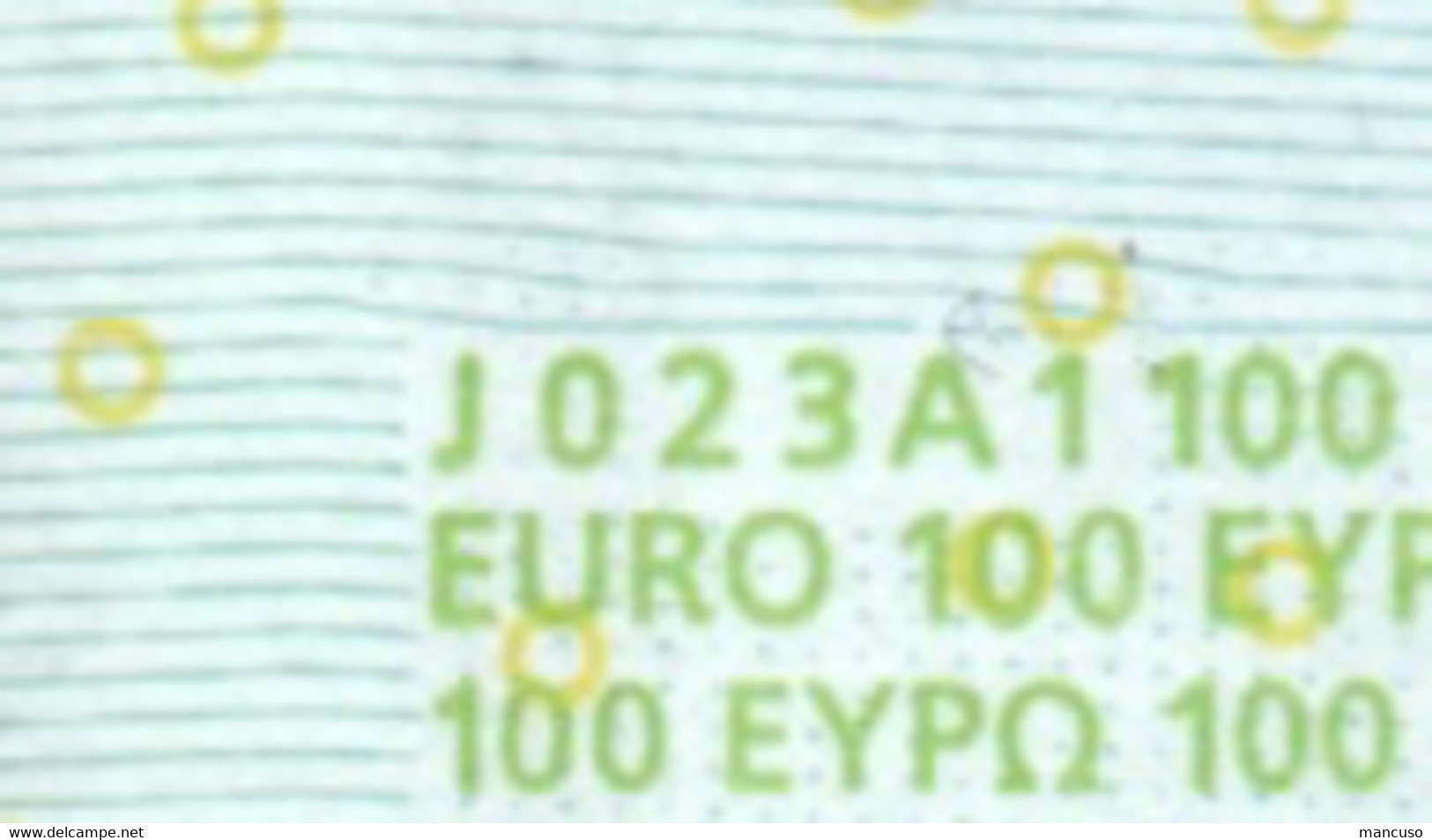 S  ITALIA 100 EURO J023 A1 -  FIRST POSITION - TRICHET   UNC - 100 Euro