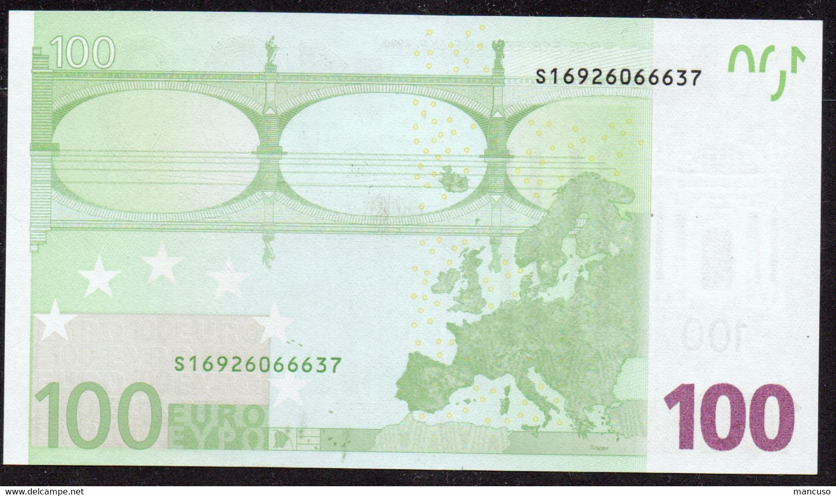 S  ITALIA 100 EURO J023 A1 -  FIRST POSITION - TRICHET   UNC - 100 Euro