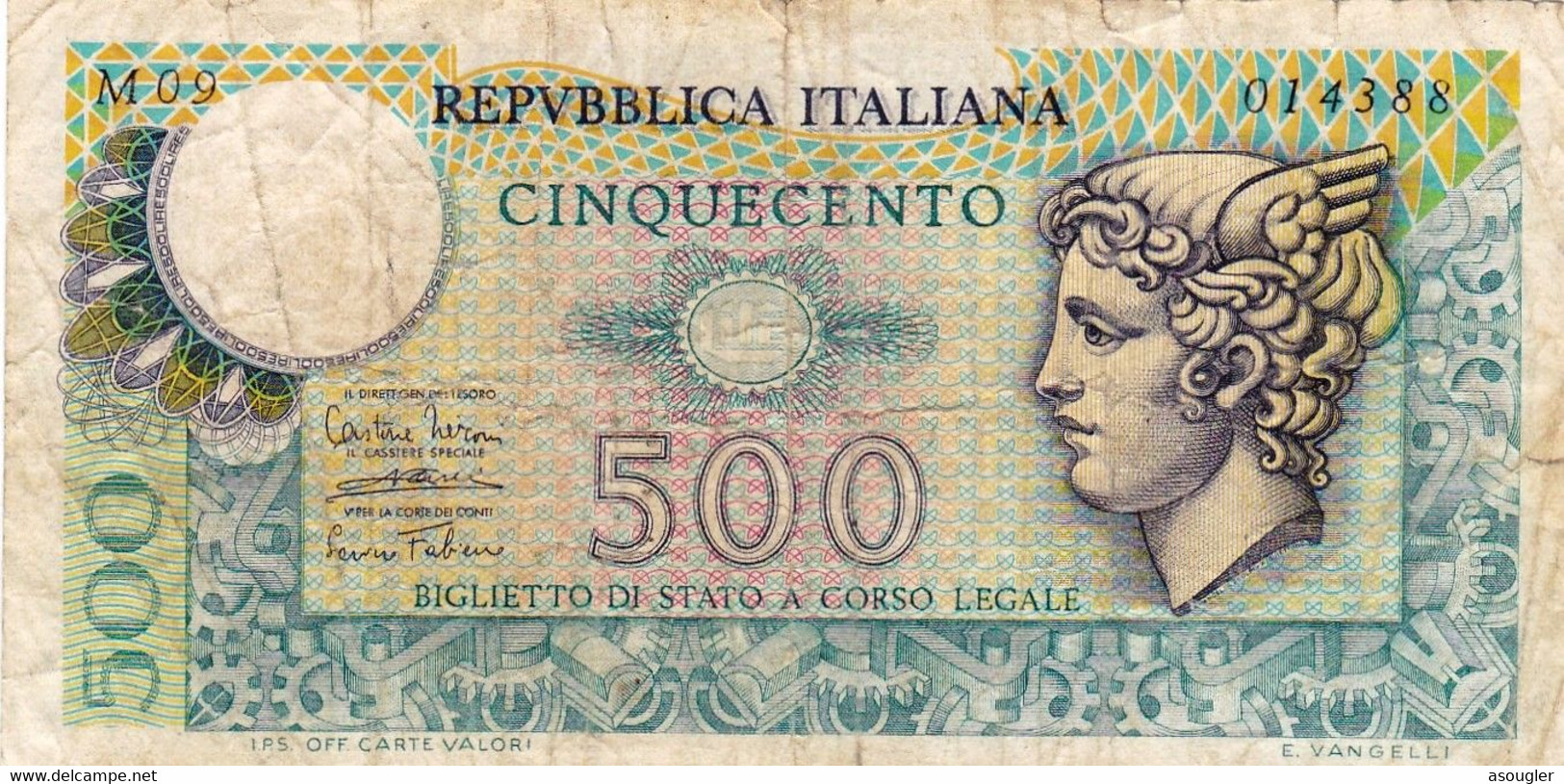 ITALY 500 LIRE 1974 F P-94 "free Shipping Via Regular Air Mail (buyer Risk) - 500 Lire