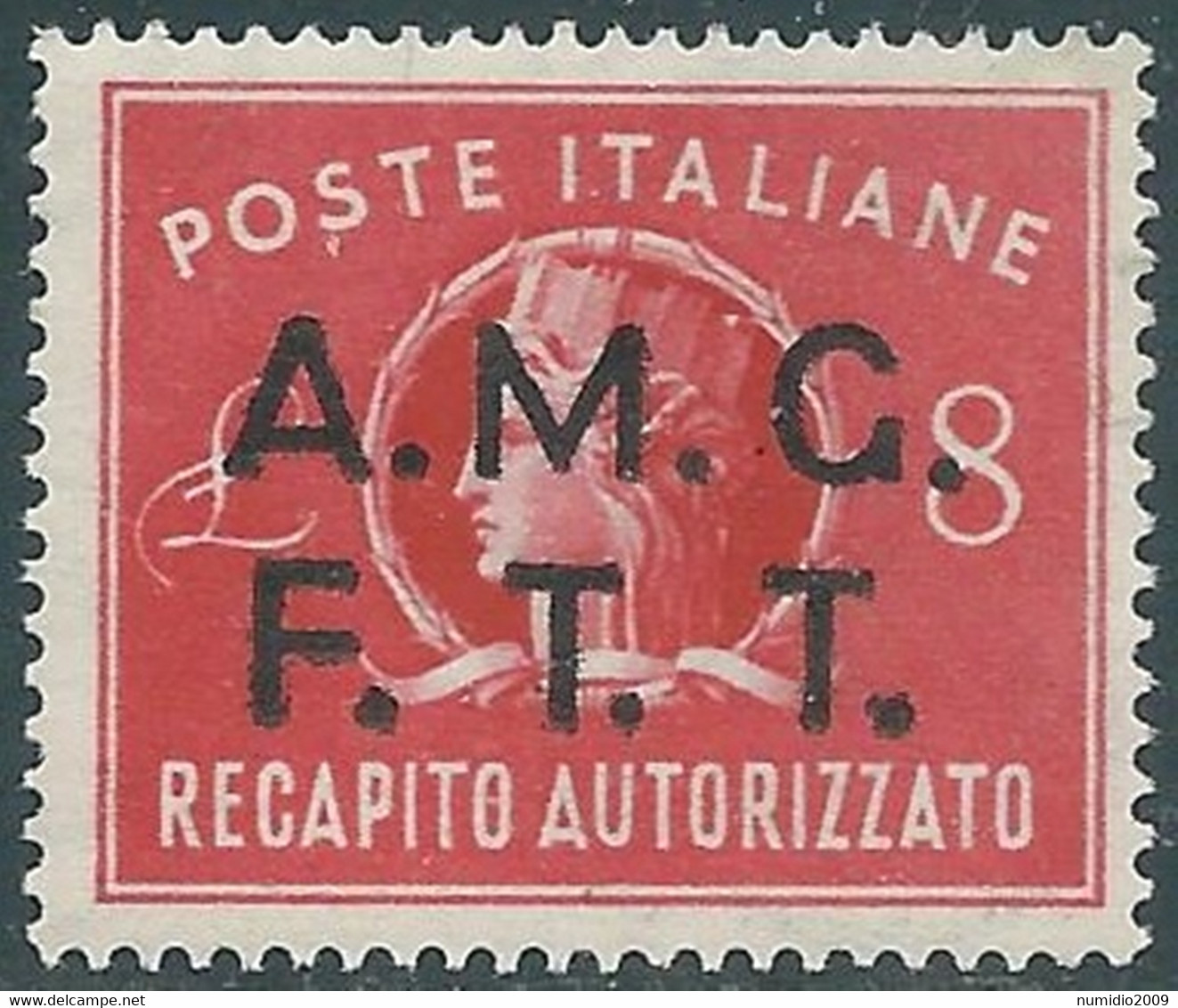 1947 TRIESTE A RECAPITO AUTORIZZATO 8 LIRE MNH ** - RE2 - Exprespost