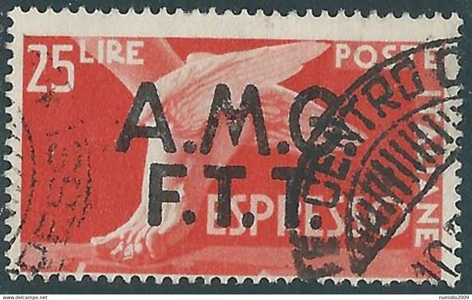 1947-48 TRIESTE A ESPRESSO USATO DEMOCRATICA 25 LIRE - RC9-2 - Express Mail
