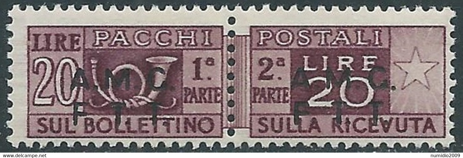 1947-48 TRIESTE A PACCHI POSTALI 20 LIRE MNH ** - RE3-9 - Colis Postaux/concession