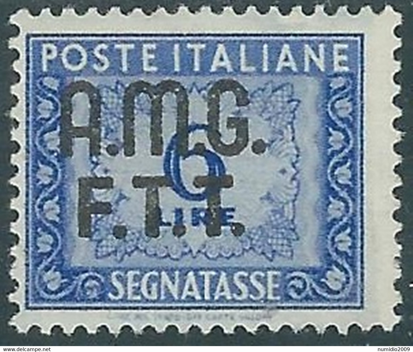 1947-49 TRIESTE A SEGNATASSE 6 LIRE MH * - RE2 - Taxe