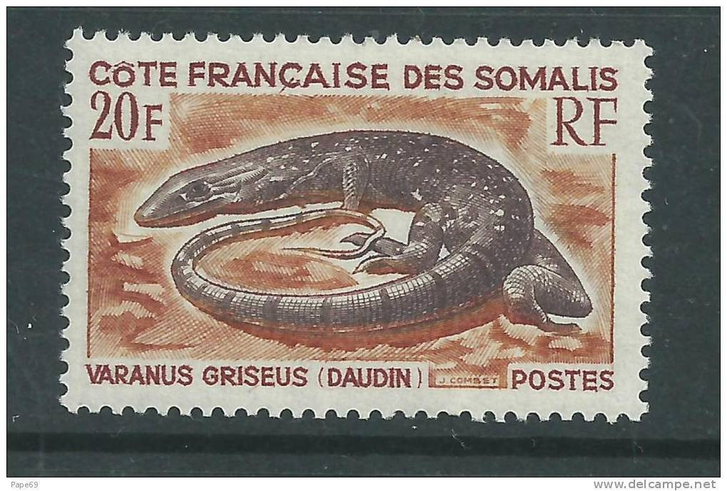 Cote Des Somalis N° 328  X  Faune : Varan, Trace De Charnière, TB - Neufs