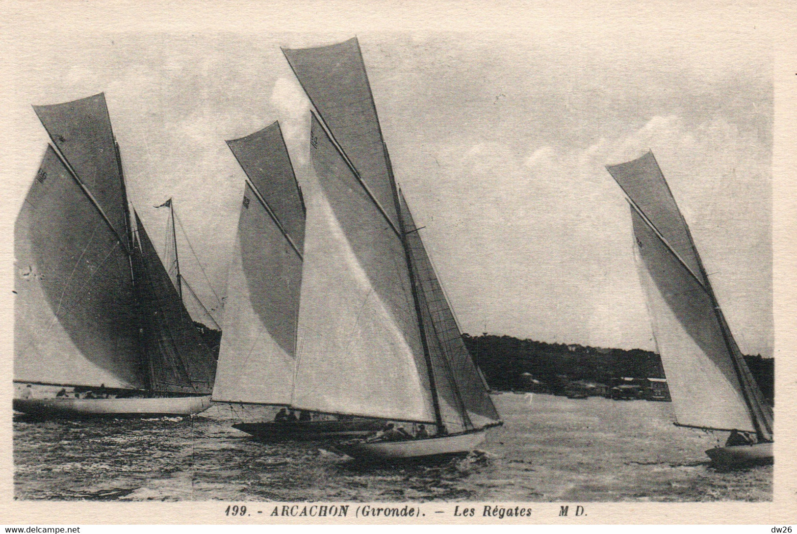 Voile, Quillards - Arcachon - Les Régates - Edition Marcel Delboy - Carte M.D. N° 199 Non Circulée - Sailing