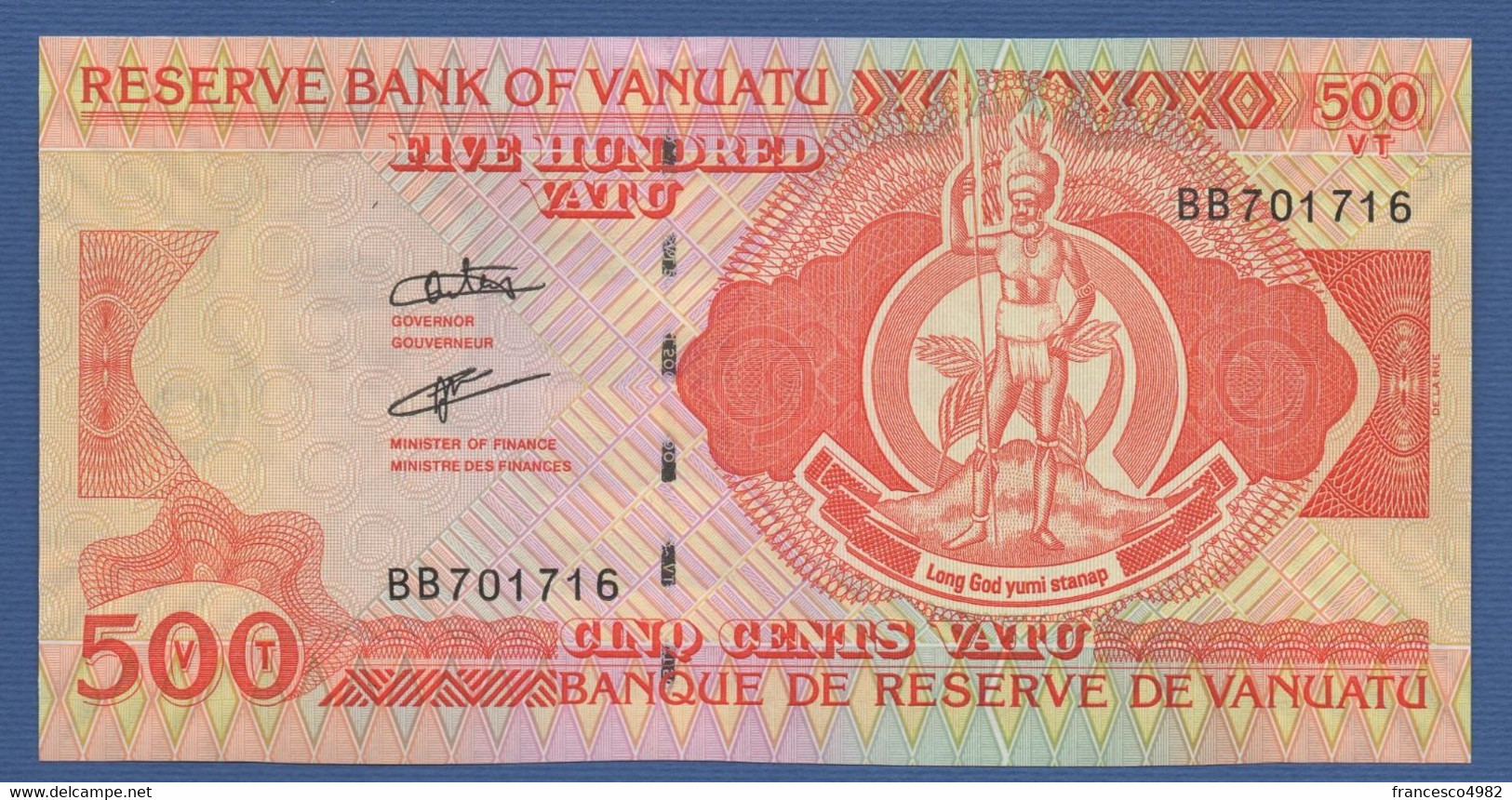 VANUATU - P. 5b – 500 VATU  ND (1993 & 2006) - UNC Prefix BB 701716 - Vanuatu